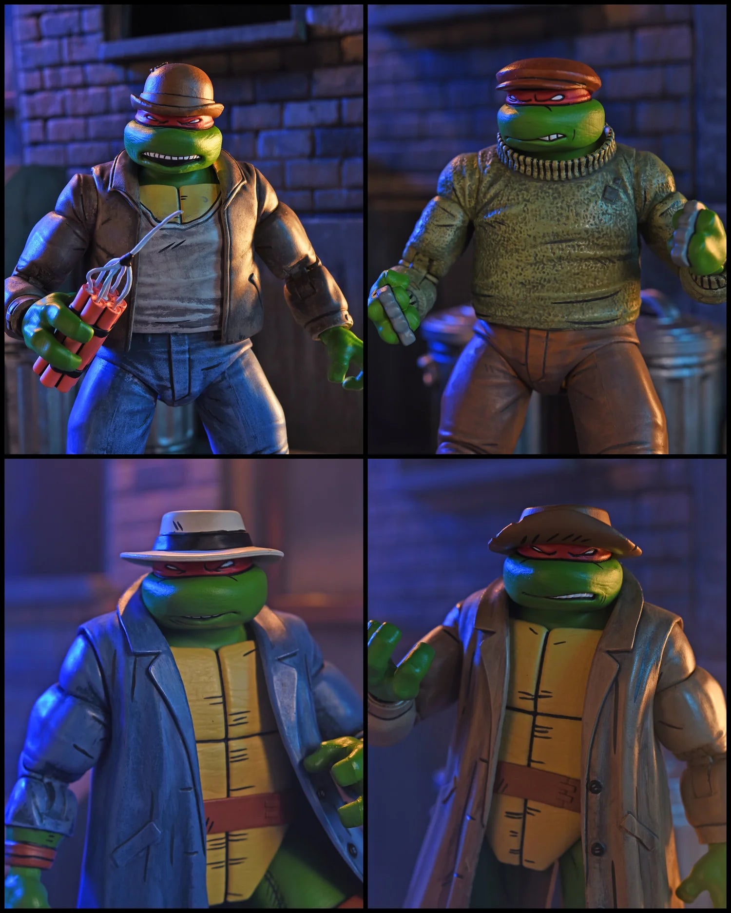 NECA Teenage Mutant Ninja Turtles Mirage Comics Gangster Turtles 7" Scale Action Figure - 4pk