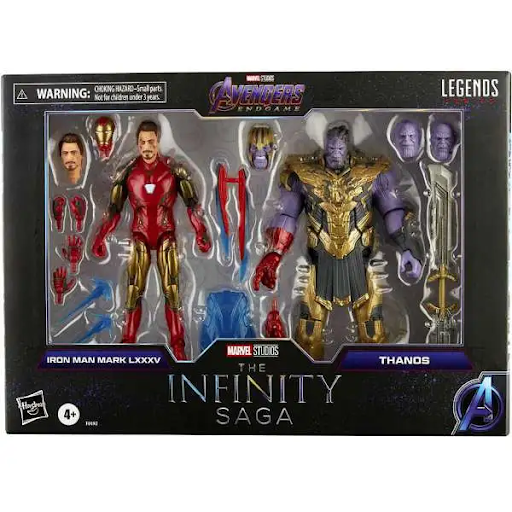 Avengers Marvel Legends Iron Man Mark 85 & Thanos Action Figure 2-Pack [The Infinity Saga]