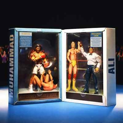 WWE Ultimate Edition Muhammad Ali Action Figure Set with boxer and referee