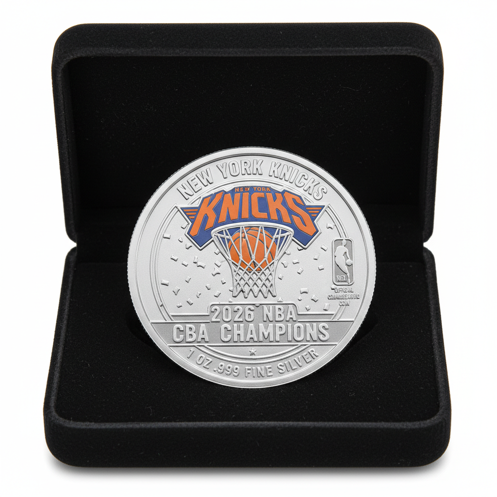 NY Knicks Silver Coin - White Background